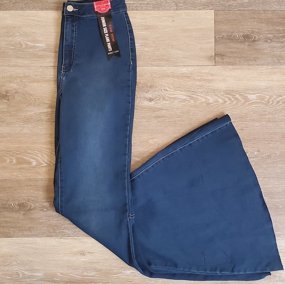 Denim Mid Wash Palazzo - Picture 3 of 8